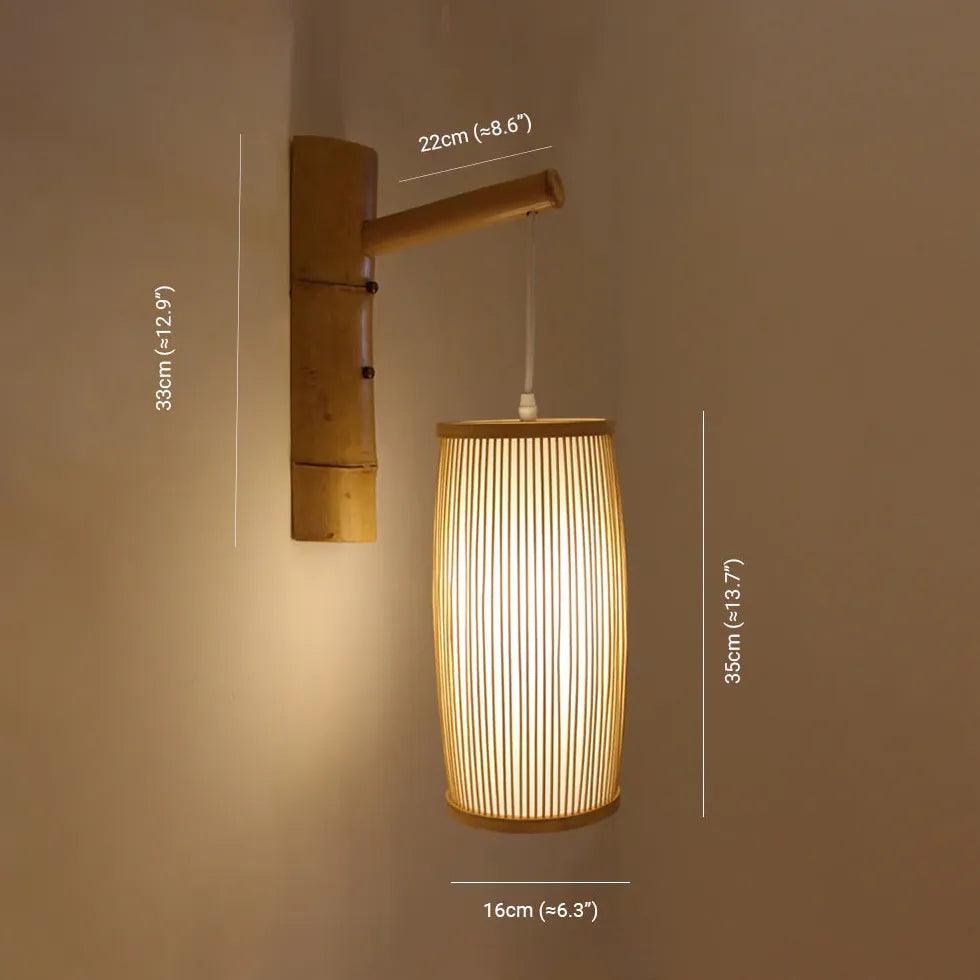Rustic Wicker Wall Light Lantern - Handwoven Wooden Outdoor Sconce for Patio, Garden, Porch & Backyard Decor | Waterproof & Weather Resistant