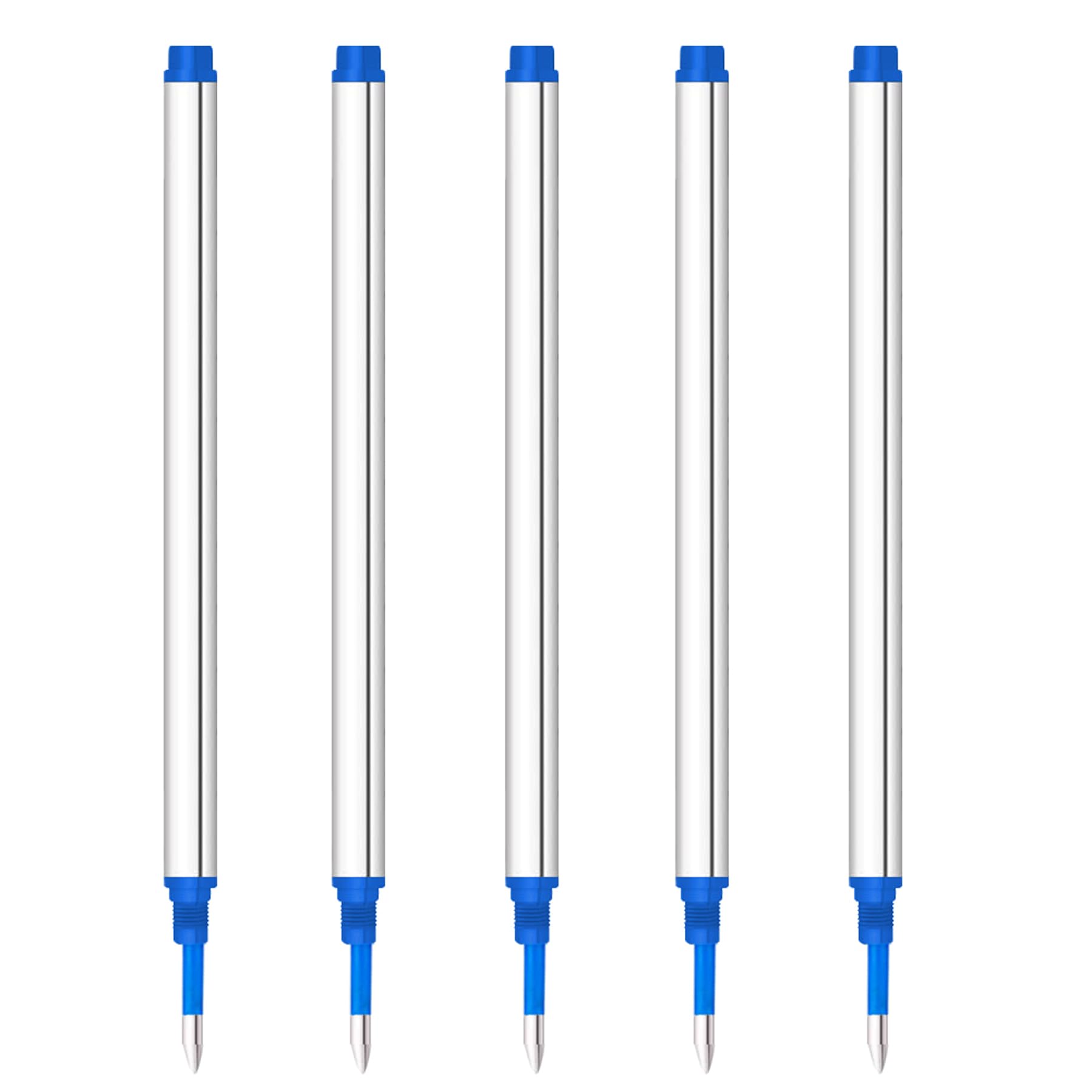 DunBong Spiral Refill 5 Pack - 0.5mm Medium Point Threaded Rolling Ball Gel Ink Refills for Smooth Writing (Blue) | Ideal for Office, School & Daily Note Taking