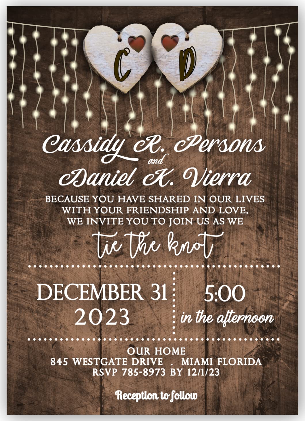 50 Personalized Rustic Wedding Invitations Set - Elegant & Modern Backyard Wedding Invites with White Envelopes - Perfect for Outdoor Weddings, Vow Renewals & Anniversary Celebrations