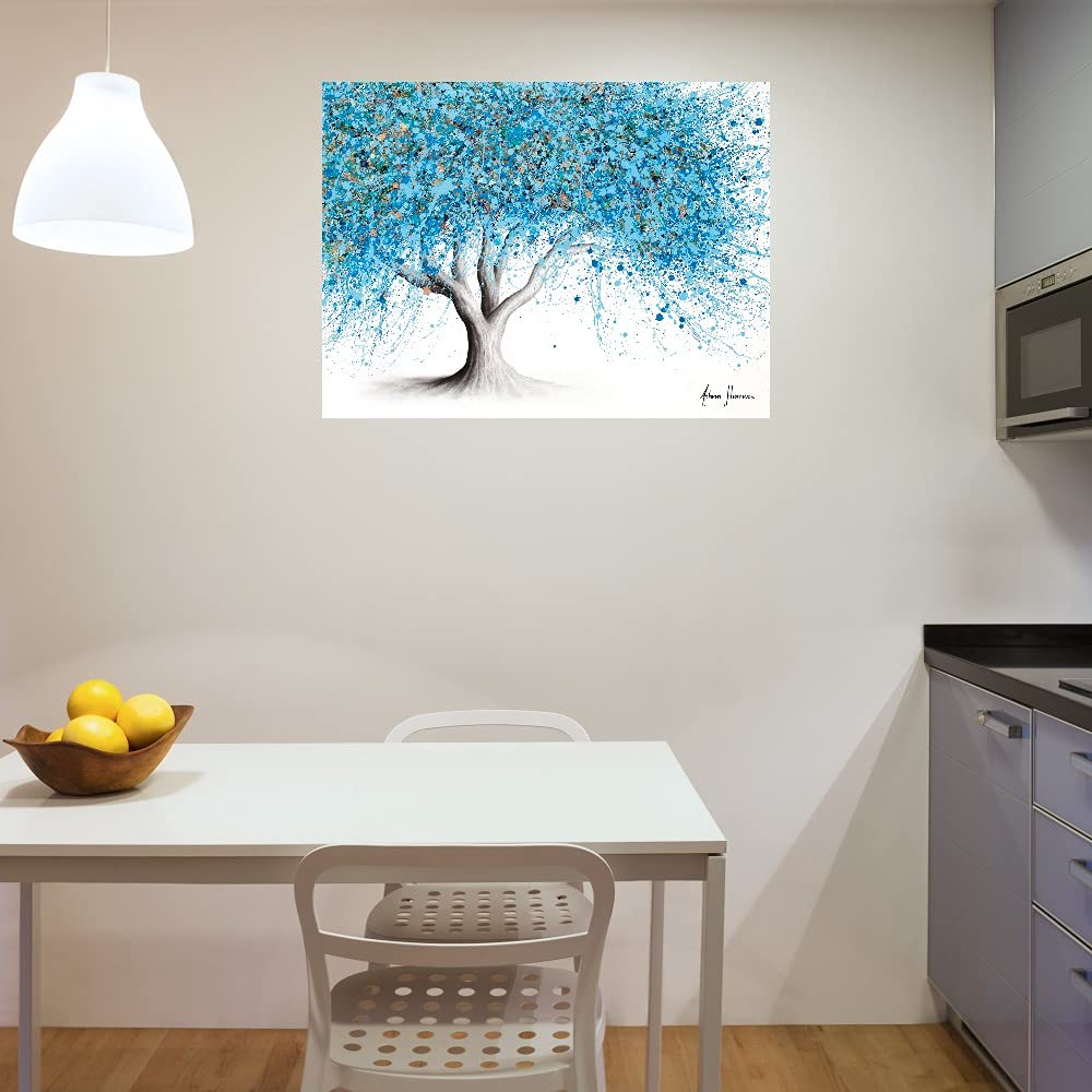 Tranquility Tree Canvas Wall Art - Hand Painted Fine Art by Ashvin Harrison - Ready to Hang 46x35 Inch - Perfect for Living Room, Bedroom, Office Decor - Nature Inspired Home Décor for Relaxing Spaces