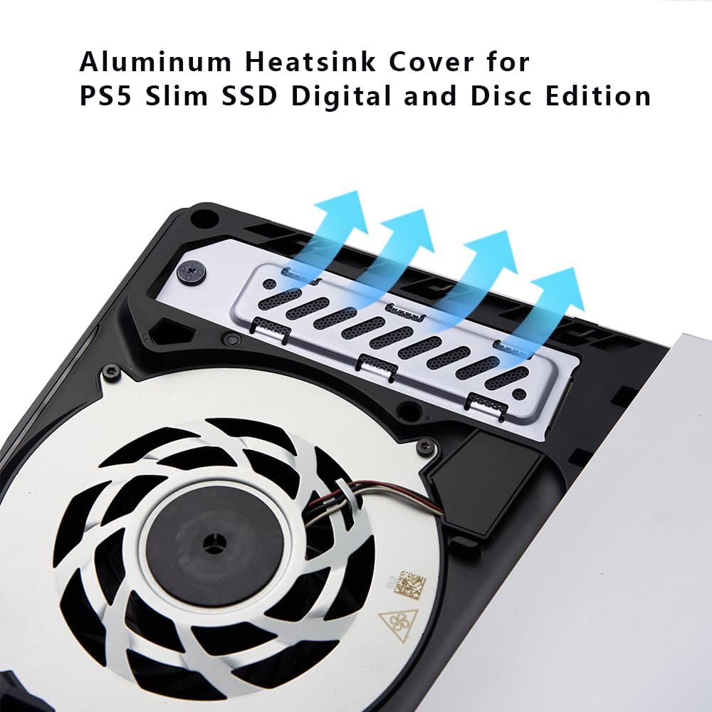 JOYJOM PS5 Slim SSD Heatsink Cover - Aluminum Cooling Cover for PS5 Slim & Pro M.2 SSD Expansion Slot | Heat Dissipation & Dust Proof Solution | Perfect for Gaming & Extended Play Sessions