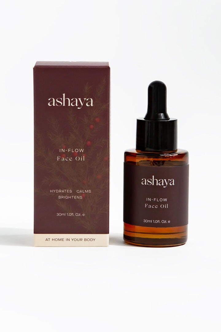 Ashaya In Flow Face Oil - Organic Hydrating Facial Oil for Glowing Skin | Day & Night Moisturizer for Dry & Sensitive Skin | Perfect for Daily Skincare Routine & Spa Treatments