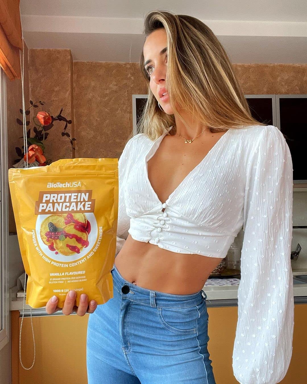 BioTechUSA Vanilla Protein Pancake Mix - 1000g High Protein, Low Carb, Gluten-Free for Muscle Recovery & Healthy Breakfast | Perfect for Athletes, Fitness Enthusiasts & Weight Management