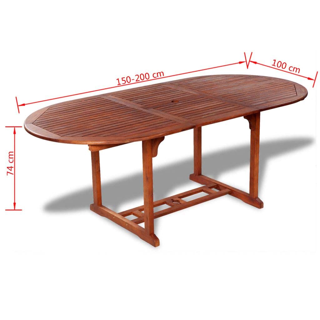 Outdoor Dining Table Folding Garden Table with Umbrella Hole - Solid Acacia Wood Patio Furniture for Backyard, Deck, and Poolside Entertaining