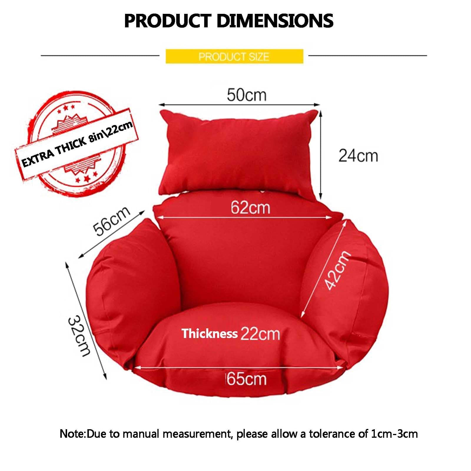 Premium Waterproof Hammock Chair Cushion with Headrest & Armrests - Sun-Resistant Replacement Pad for Egg Chairs & Swing Chairs - Outdoor Garden Lounge Accessory (Brown) - Perfect for Patio, Backyard & Relaxation