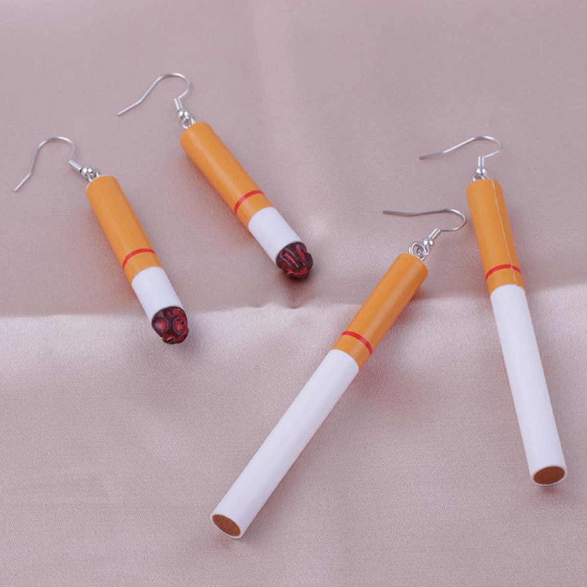 Funny Cigarette Butt Drop Dangle Earrings for Women - Punk Fashion Jewelry - Harajuku Creative Wacky Lifelike Cigarette Eardrops - Perfect for Parties, Halloween Costumes & Punk Rock Outfits