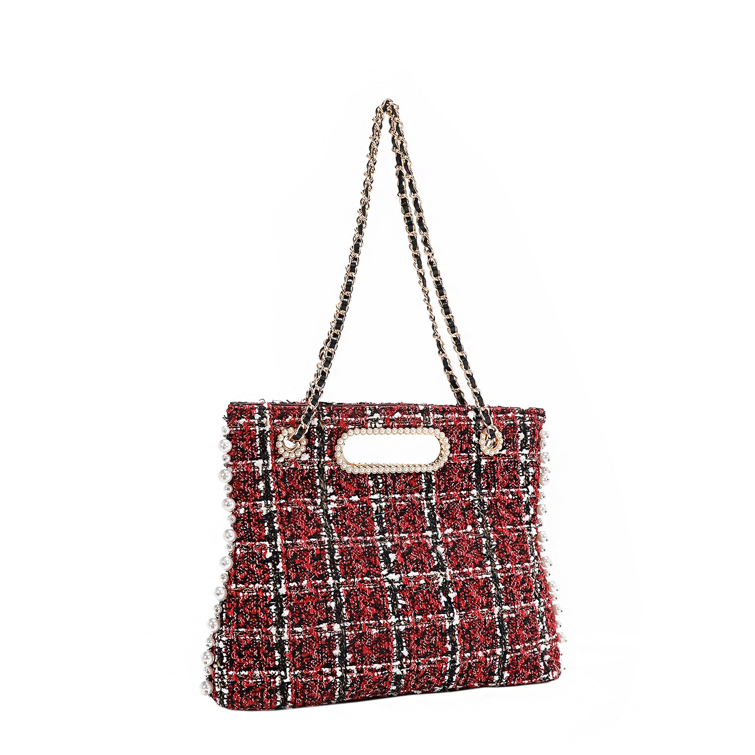 Stylish Tweed Clutch Bag for Women - Elegant Handbag for Parties, Weddings & Evening Events | Fashionable Small Purse with Shoulder Strap