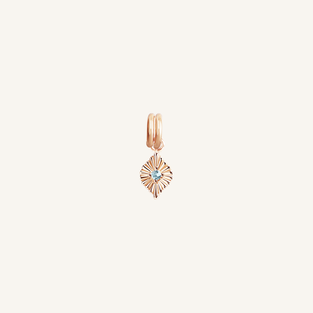 March Birthstone Charm for Petite Jewelry - Aquamarine Pendant for Necklace & Bracelet - Perfect Gift for Women & Girls
