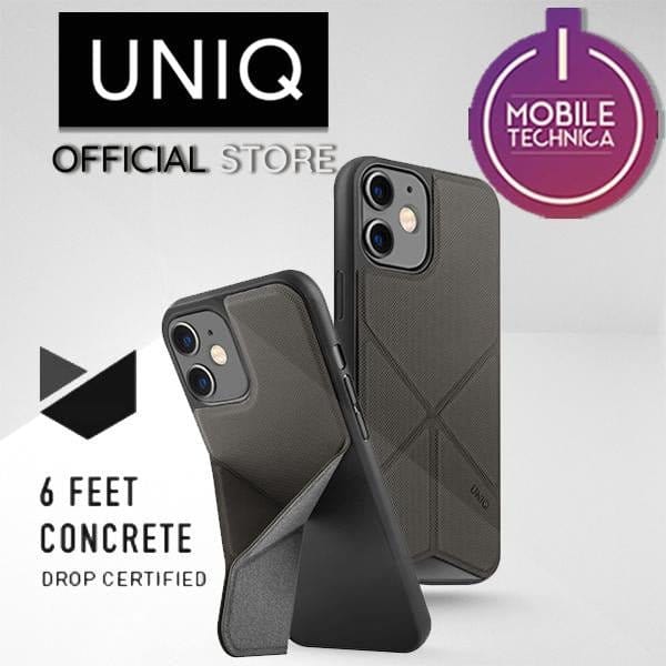 iPhone 12 Pro UNIQ Transforma Folding Case - Premium Protective Cover with Stand Feature in Black | Perfect for Work, Travel & Hands-Free Viewing