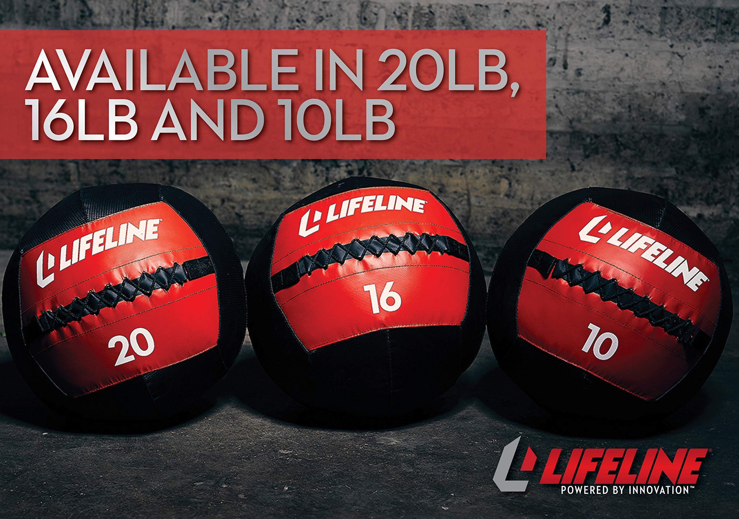 Lifeline Fitness Wall Ball - Weighted Exercise Ball for CrossFit, Core Strength & Full Body Workout - Available in Multiple Weights - Perfect for Home Gym, Functional Training & Plyometric Exercises