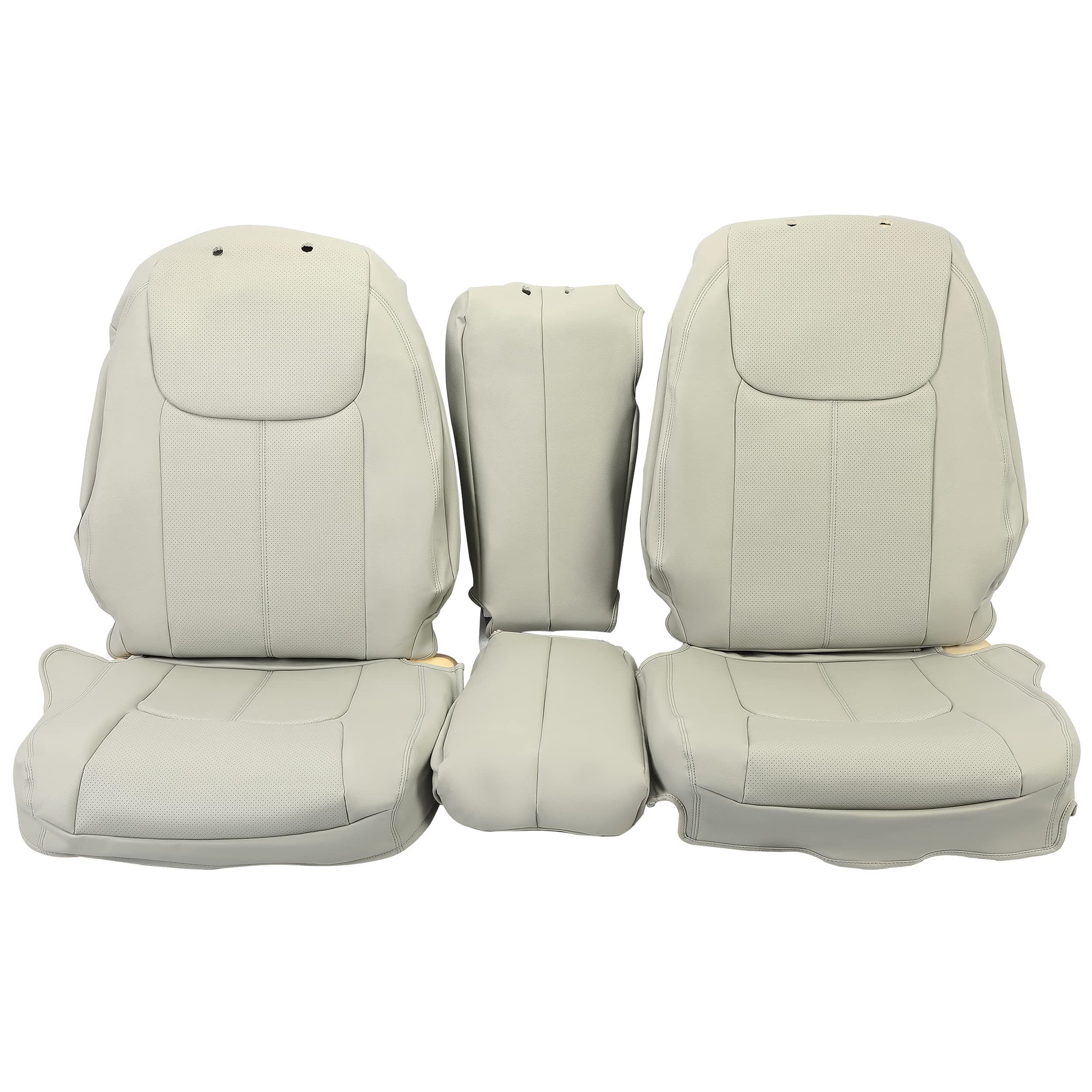 Kojem Gray Car Seat Covers for 2015-2018 Toyota Sienna 8-Passenger - Full Set 3-Row Artificial Leather Seat Protectors | Perfect for Family Road Trips & Daily Commutes
