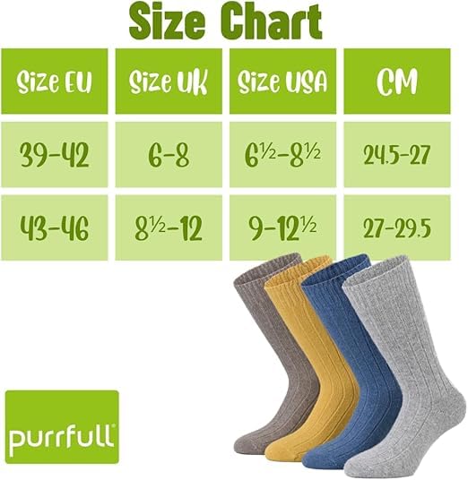 Premium Men's Cashmere Wool Socks - Ultra Soft Winter Thermal Socks for Men | Warm & Comfortable for Indoor, Outdoor & Office Wear