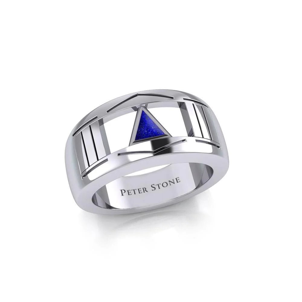 Sterling Silver Modern Ring with Inlaid Recovery Symbol - Elegant Jewelry for Women, Gift for Sobriety & Healing - Perfect for 12-Step Meetings, Anniversaries & Special Occasions