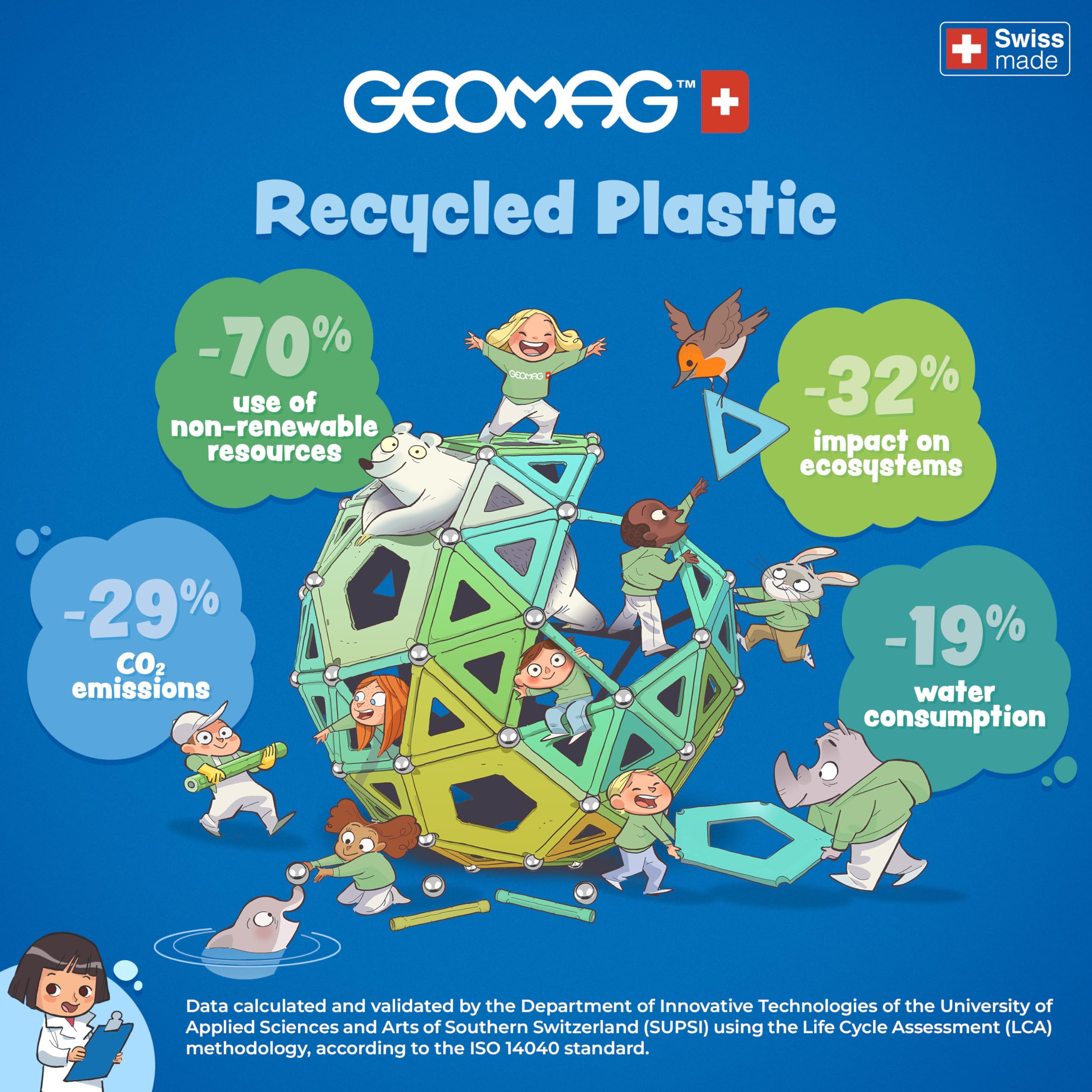 Geomag Classic Masterbox Magnetic Building Blocks for Kids - 388-Piece STEM Educational Toy with 100% Recycled Plastic, Green Collection - Ages 3-99 - Perfect for Creative Play, Classroom Learning & Family Bonding Activities