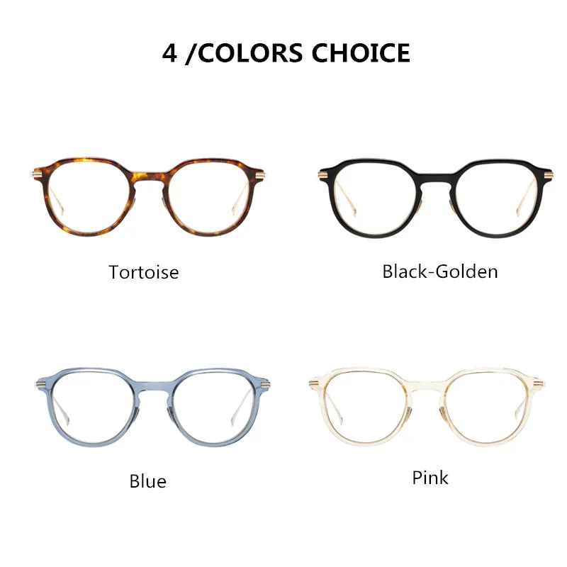 Stylish Unisex Oval & Round Titanium Acetate Eyeglasses Frame - Lightweight Durable Glasses for Men & Women - Perfect for Reading, Work, and Everyday Fashion