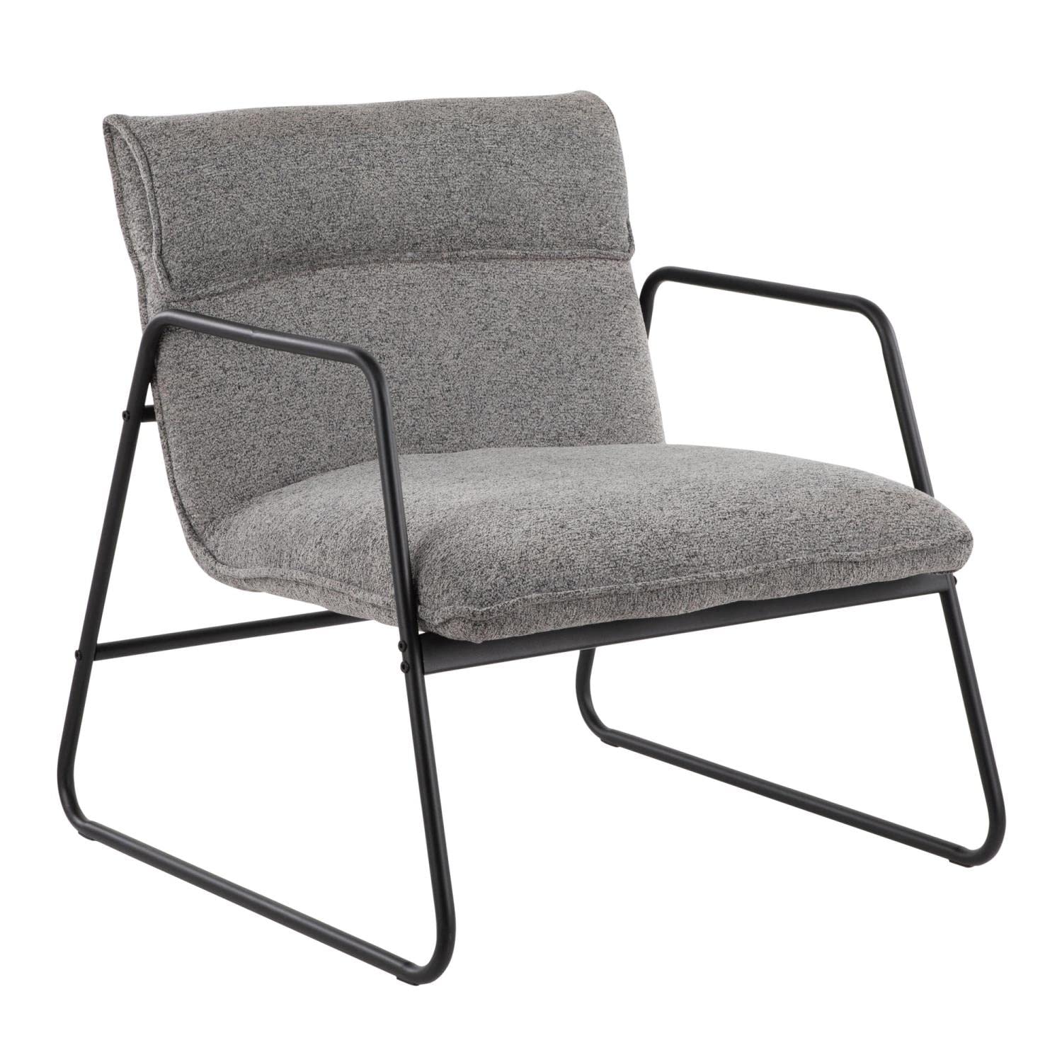 LumiSource Casper Arm Chair - Black Accent Chair for Living Room & Bedroom, Industrial Style Comfortable Lounge Chair for Reading, Relaxing & Home Office