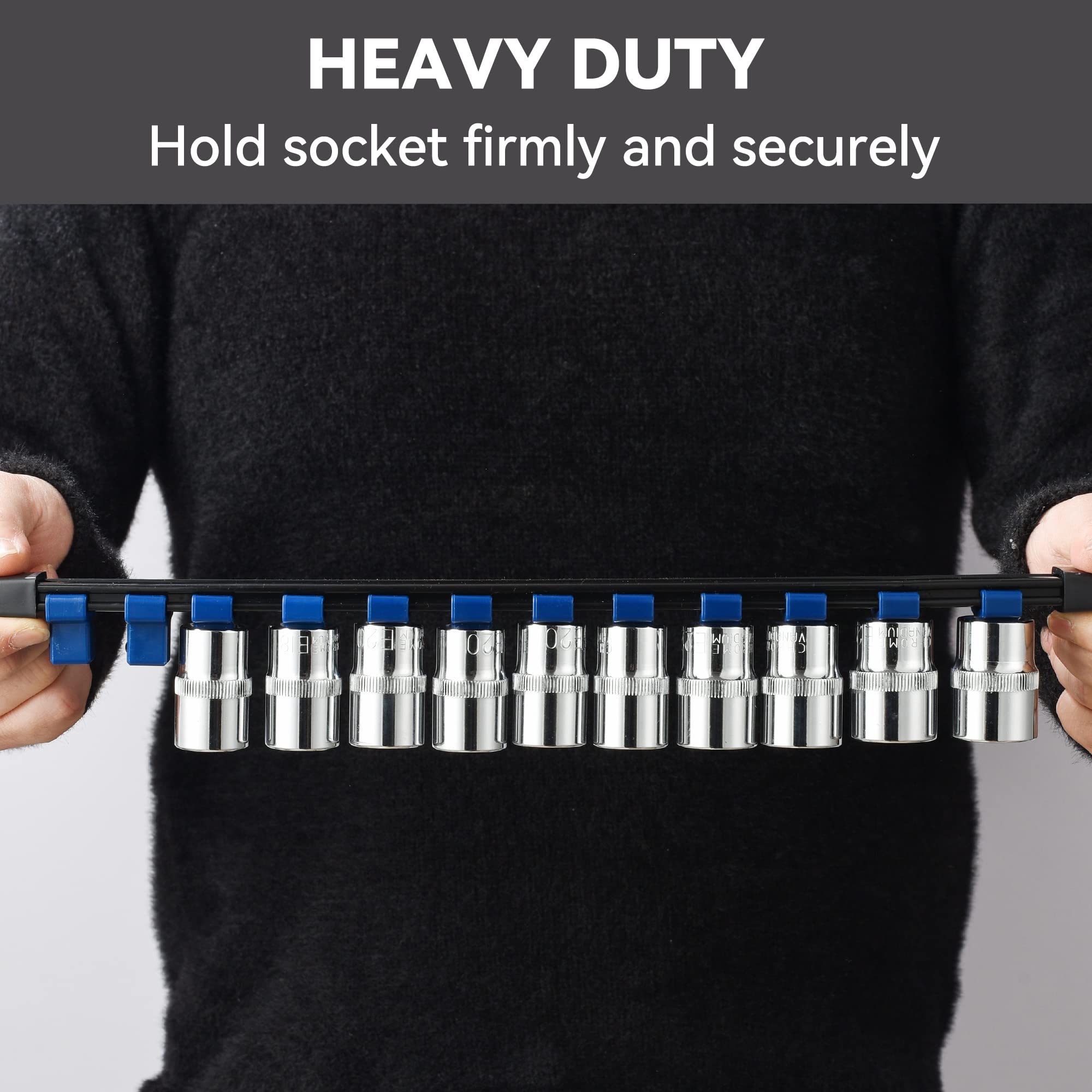 ALOANES 12-Piece ABS Socket Organizer Set - 1/2