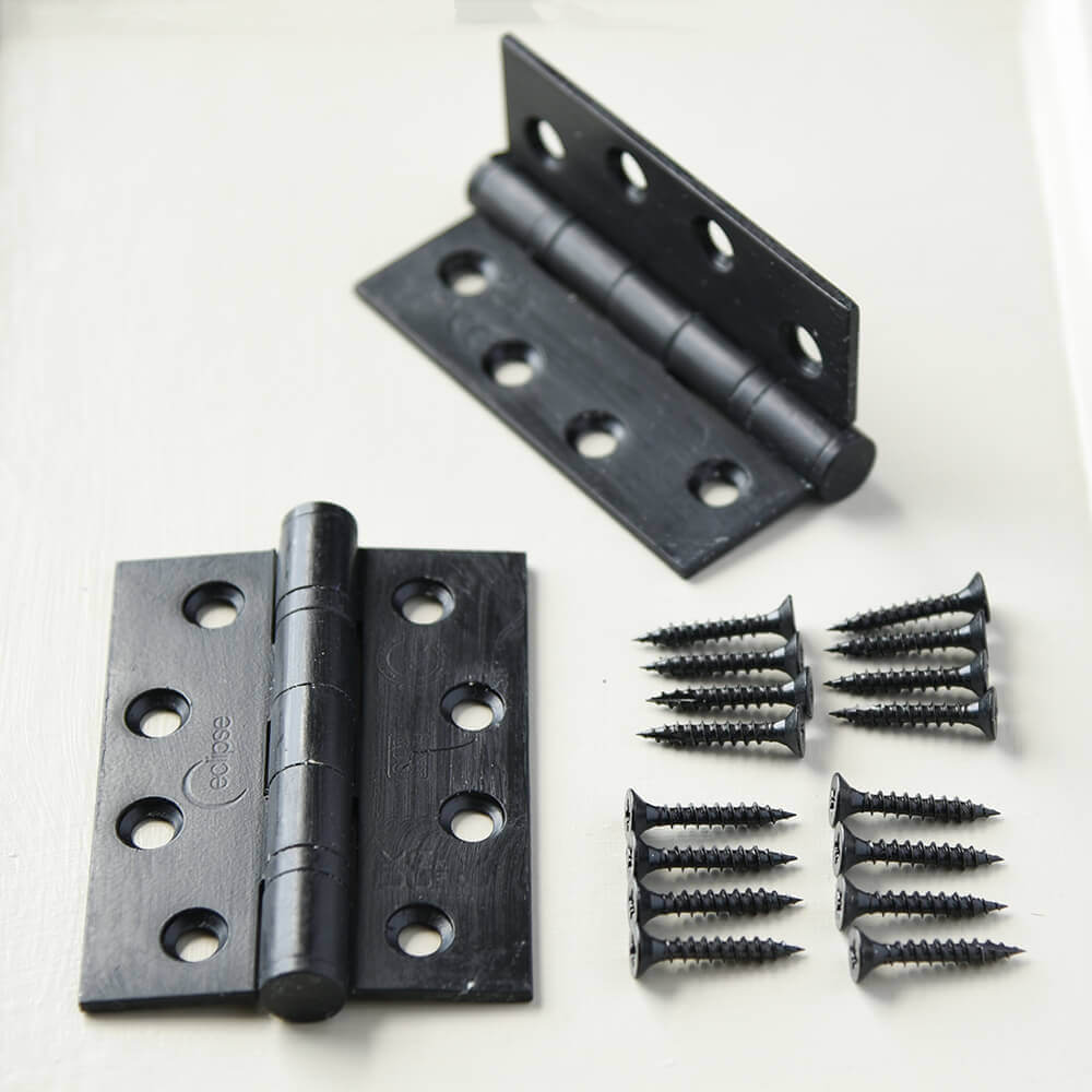 Black Beeswax Butt Hinges for Doors - Heavy Duty Exterior Door Hinges (Pair) - Perfect for Outdoor Gates, Sheds, and Cabinets