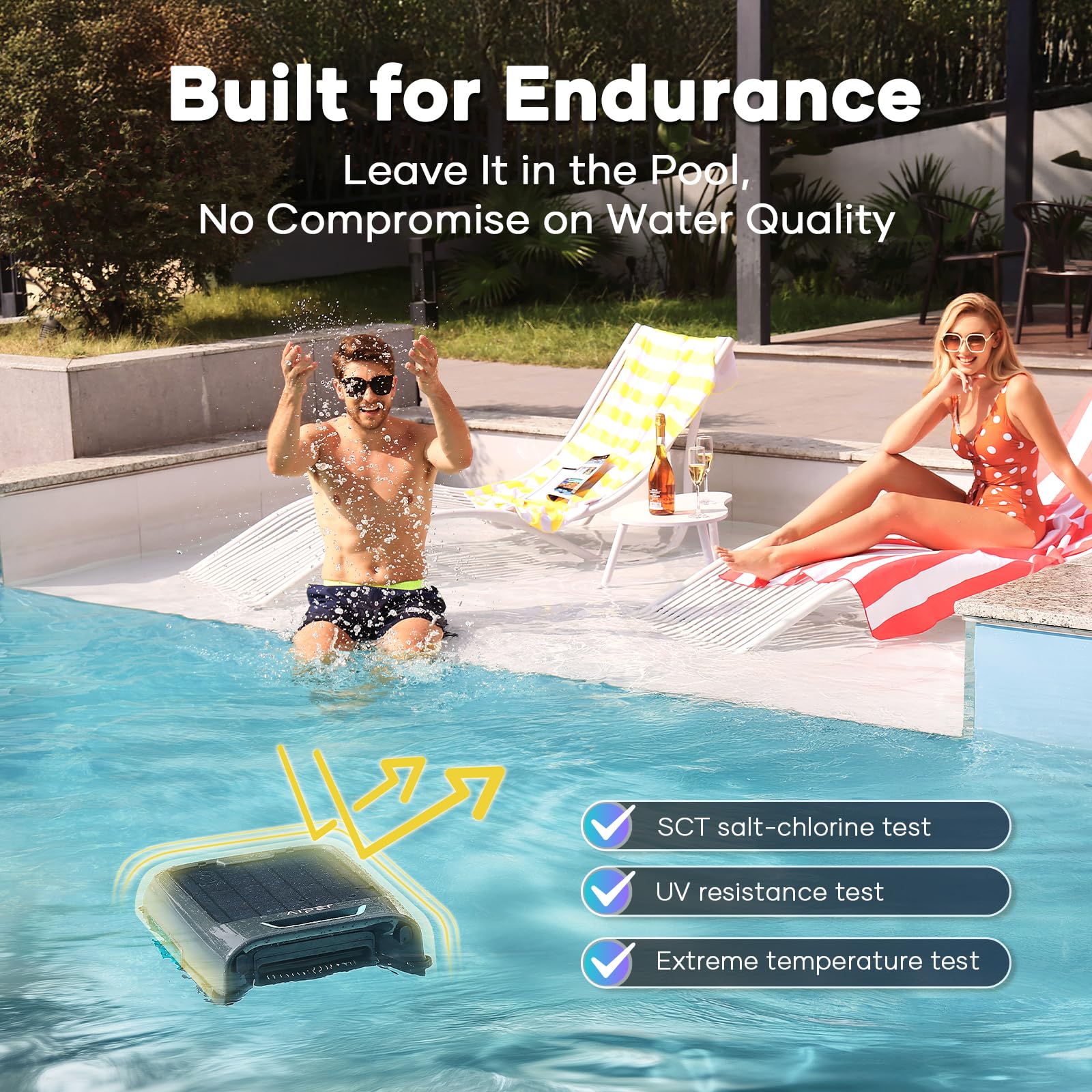 AI-Powered AIPER Surfer S2 Solar Pool Skimmer with APP Control | 24/7 Automatic Cleaning, Solar + Electric Dual Charging, Smart Obstacle Avoidance | Ideal for Inground & Above Ground Pools | Perfect for Backyard, Residential & Commercial Use