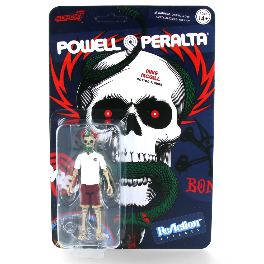 Powell Peralta Mike McGill (Mt. Trashmore '85) ReAction Figure - Wave 5 Collectible Skateboarder Toy for Display & Gifts - Perfect for Skateboarding Fans and 80s Nostalgia Collectors