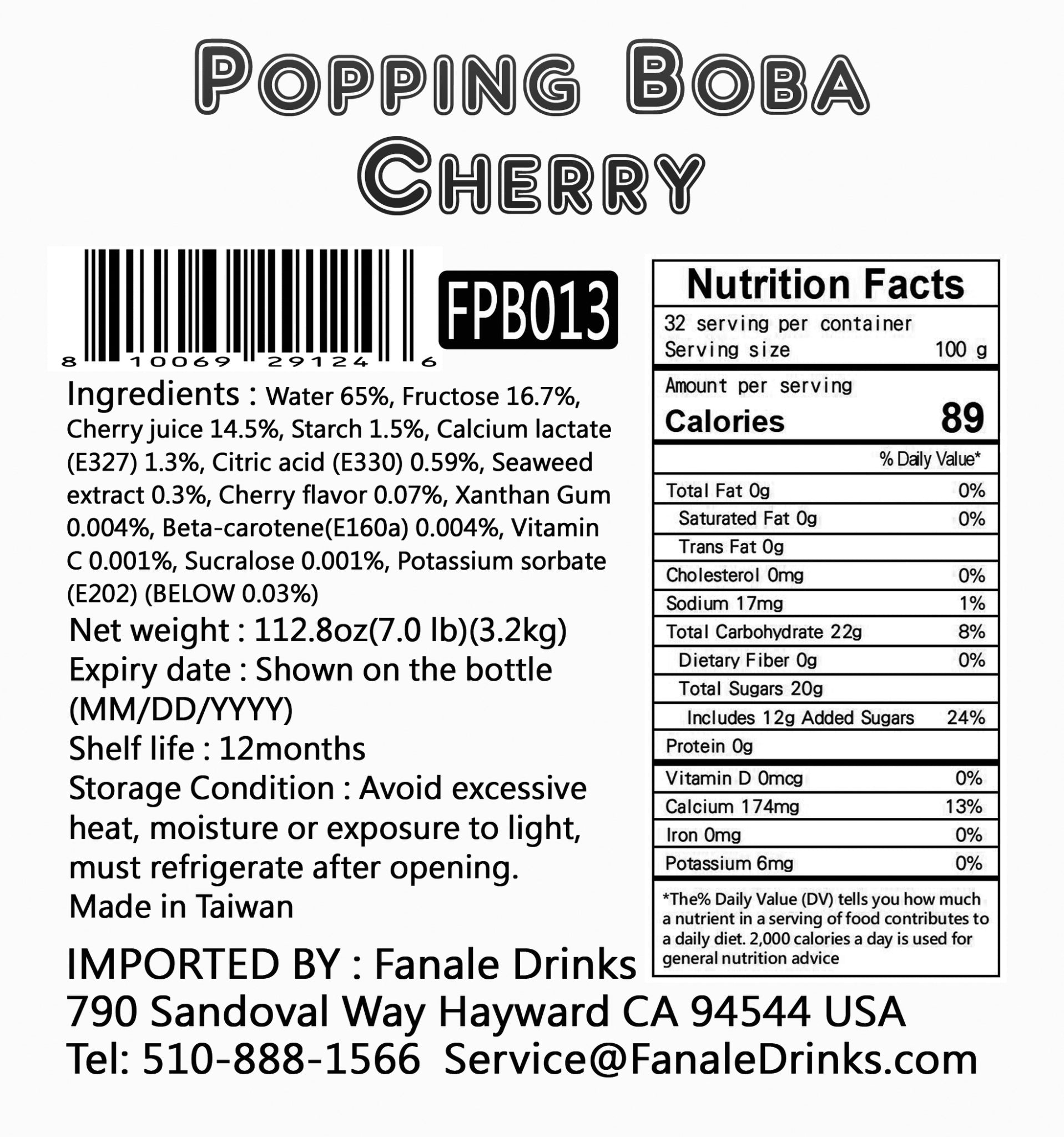 Premium Popping Bursting Boba Juice Balls - Cherry Flavor | Tapioca Pearls for Bubble Tea, Desserts & Cocktails | Vegan & Gluten-Free Toppings for Drinks & Snacks