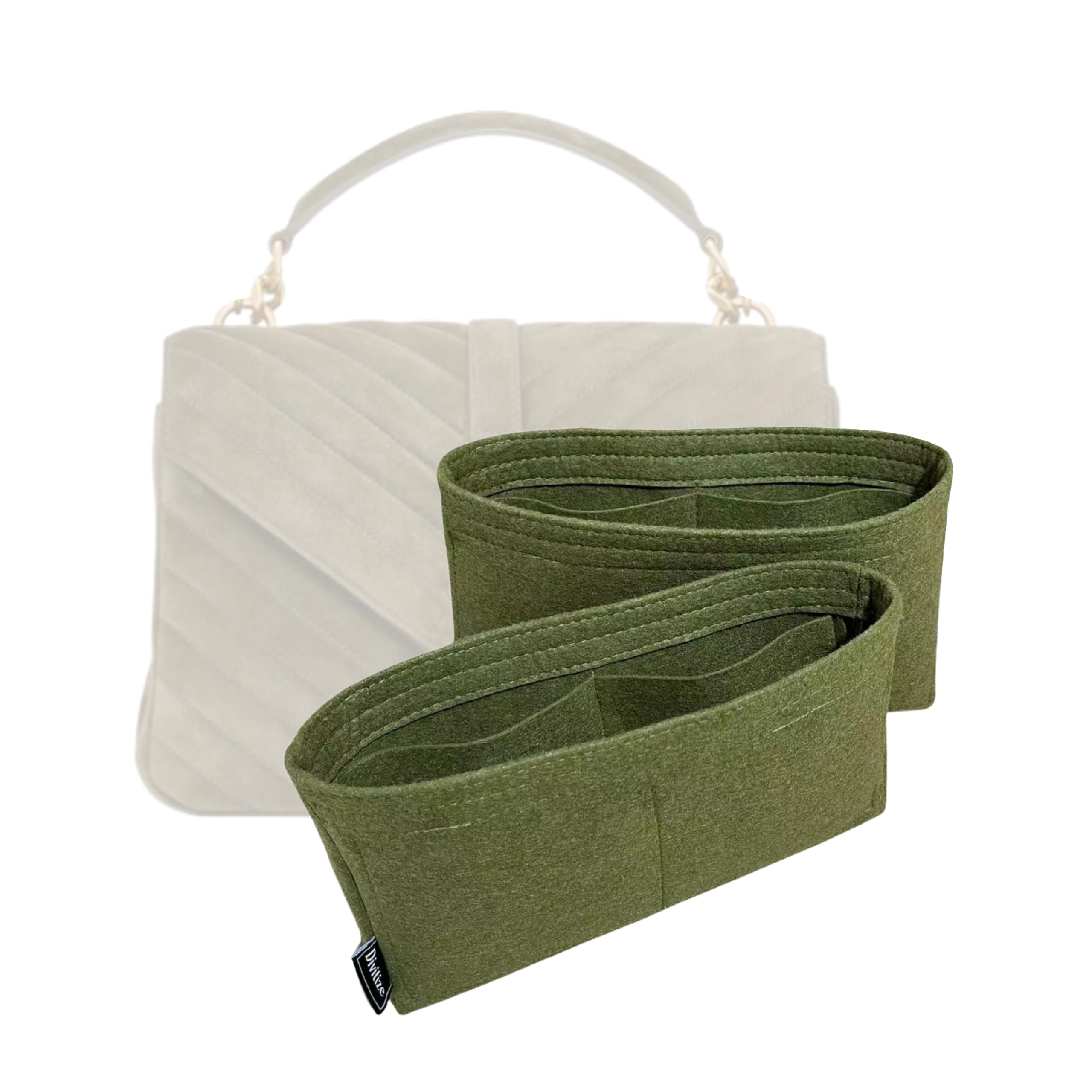 Premium Purse Organizer Insert for College Bags - Medium & Large Size Set of 2 | 2mm Thick Handmade Felt Bag Organizers | Sturdy & Snug Fit | Perfect for School, Work & Travel Accessories (Scarlet)