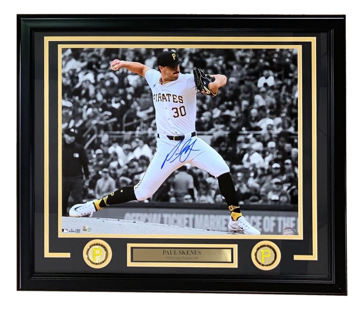 Authentic Paul Skenes Signed 16x20 Framed Photo - Pittsburgh Pirates MLB Memorabilia with Hologram Certificate - Perfect for Sports Collectors, Man Cave Decor, and Baseball Fan Gifts