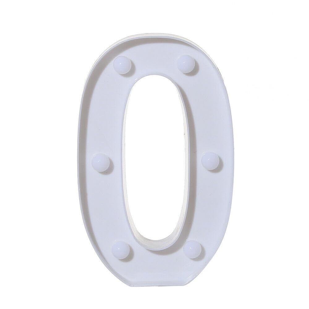 LED Light Up Letters & Numbers - Battery Powered Sign for Home, Wedding, Birthday, Christmas Decor - Perfect for Night Lights, Party, Bar & Wall Decoration (Letter 0)