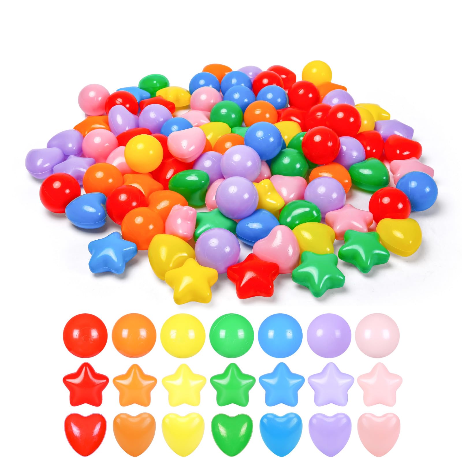 100/200/500/1000 Phthalate-Free & BPA-Free Crush-Proof Plastic Ball Pit Balls for Toddlers - Reusable Kids Play Toys with Storage Bag for Indoor & Outdoor Use - Perfect for Playrooms, Birthday Parties, and Sensory Play Activities