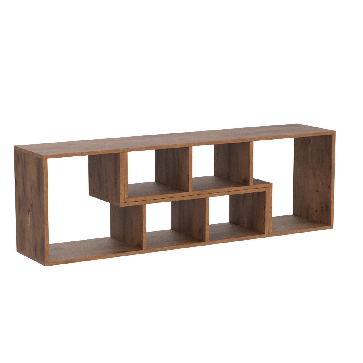 Recaceik 2-Shelf Cube Bookcase - L-Shaped TV Stand with Open Storage | Modern Entertainment Center for CDs, Movies, Books | Perfect for Living Room, Bedroom & Home Office Organization