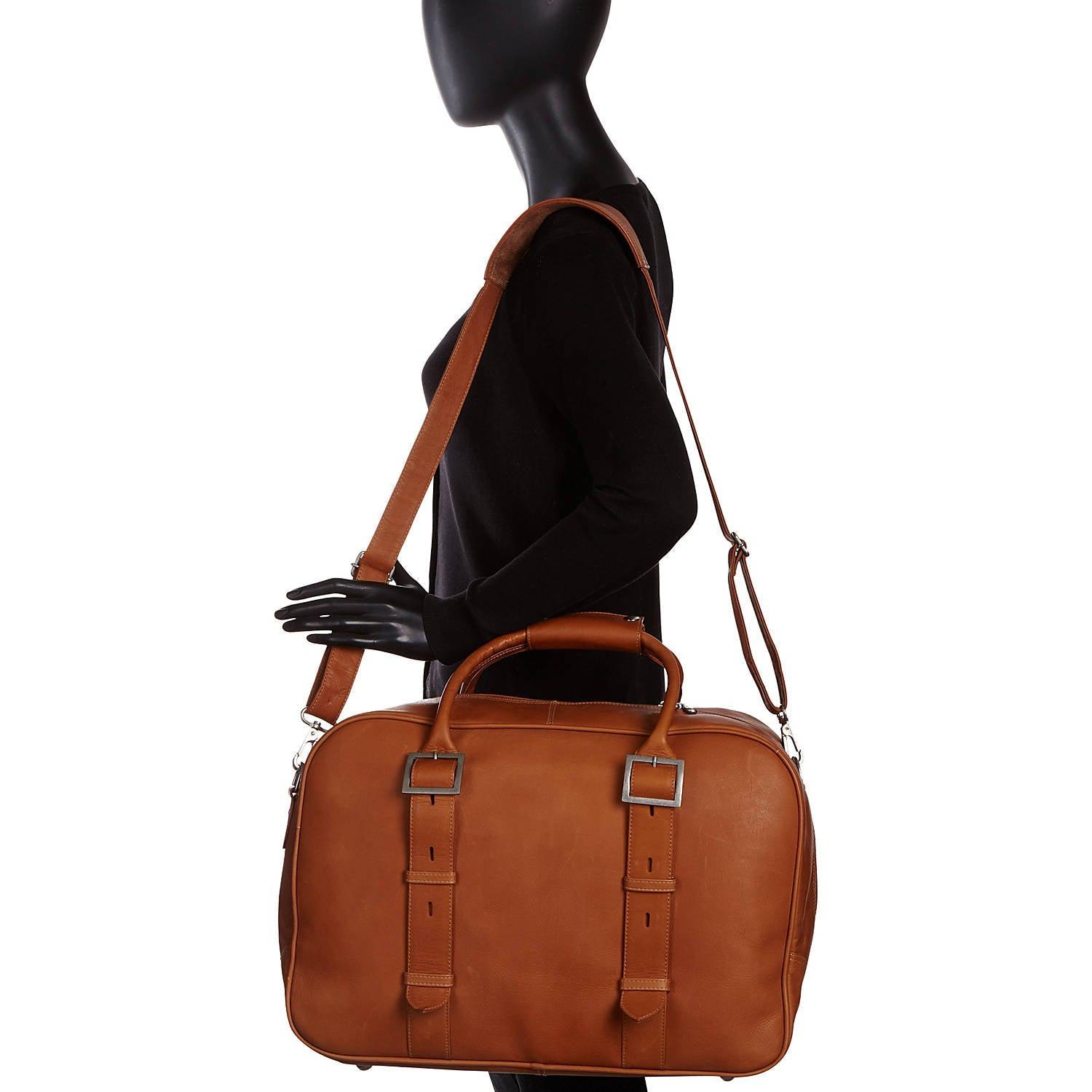 Premium Piel Leather Elite Carry On Duffel Bag - Waterproof Travel Duffel for Men & Women - Perfect for Business Trips, Gym, Weekend Getaways & Air Travel