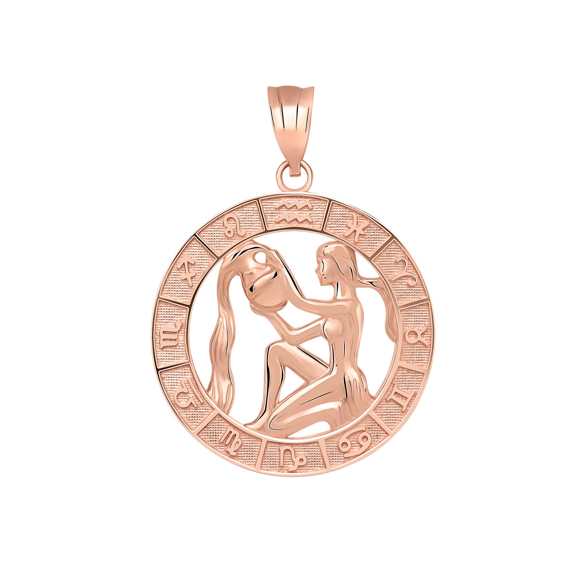 10K Rose Gold Zodiac Horoscope Pendant Necklace - Personalized Astrology Jewelry for Birthdays, Gifts & Spiritual Healing