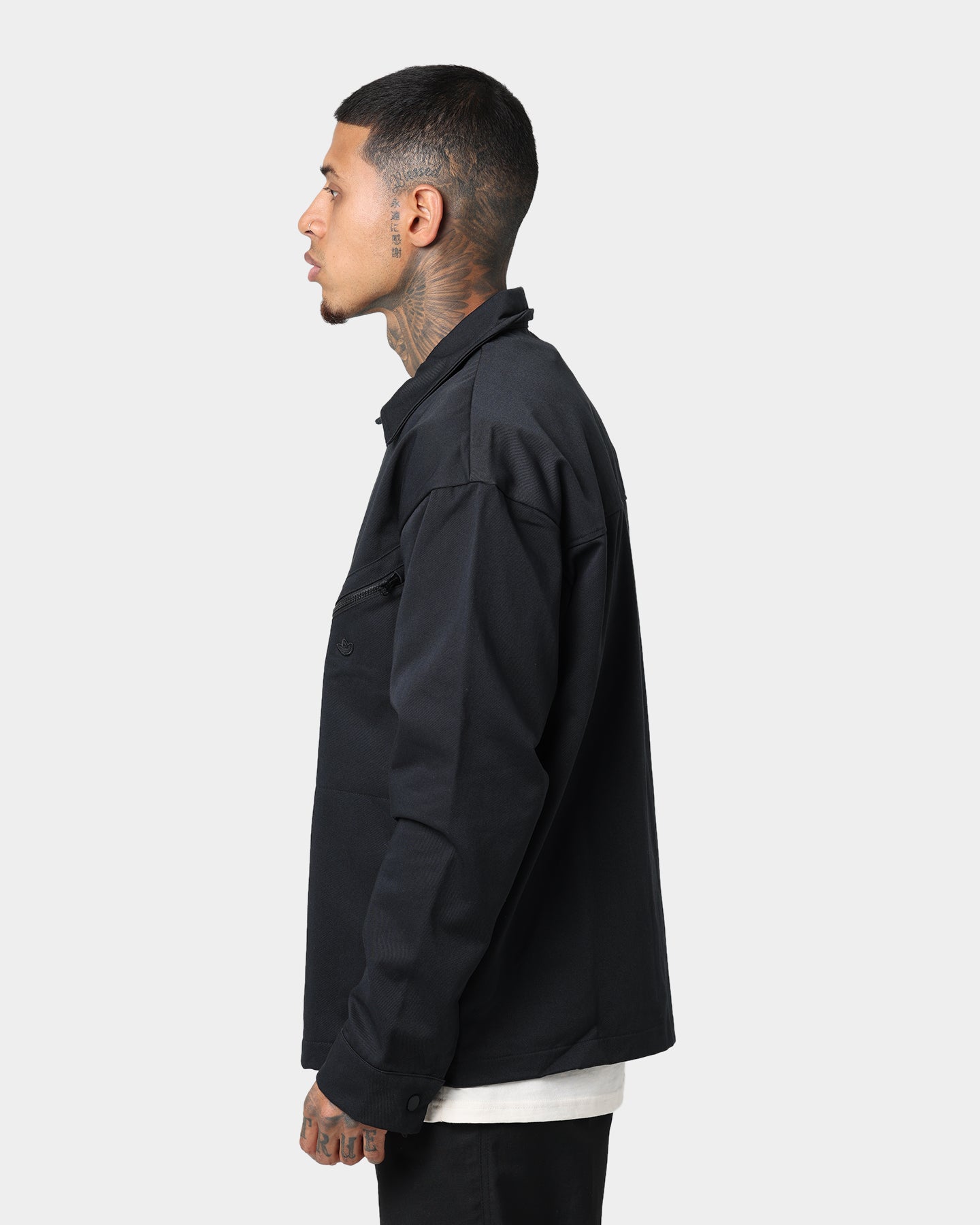 Adidas Trefoil Twill Blouson Jacket for Men - Classic Black Windbreaker with Iconic Logo | Perfect for Outdoor Sports, Casual Wear & Street Style Fashion