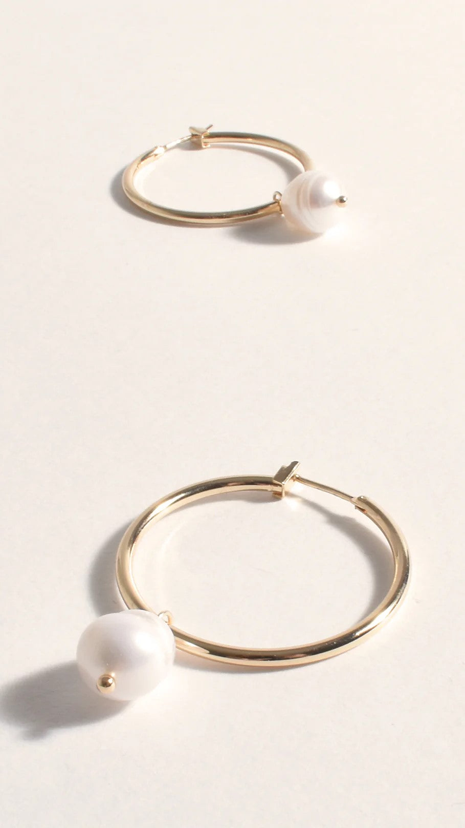 Freshwater Pearl Drop Midi Hoop Earrings in Gold - Elegant Jewelry for Women, Perfect for Weddings, Parties & Everyday Wear