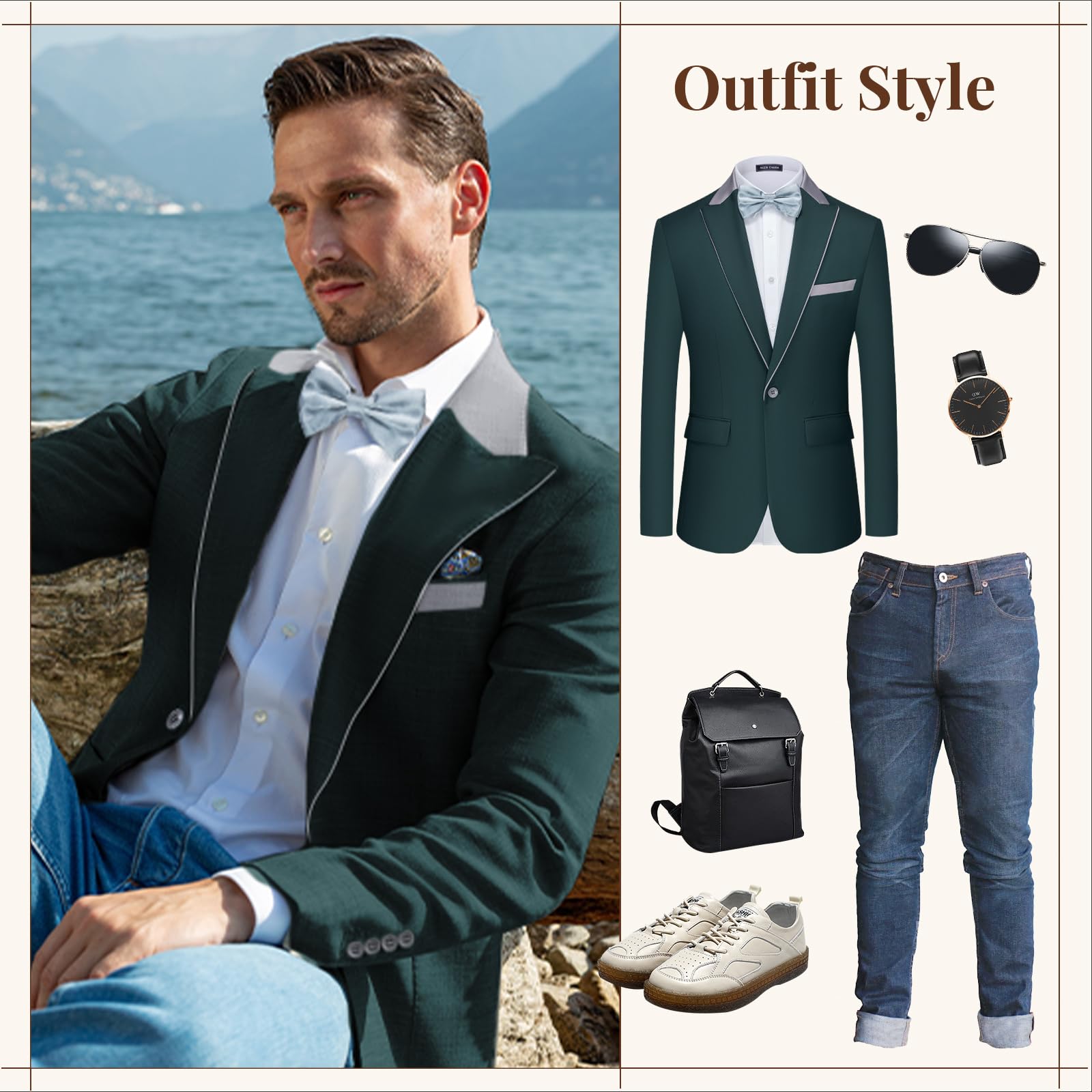 Lightweight Men's Slim Fit Suit Jacket - Single Button Blazer for Wedding, Office & Summer Wear | Breathable & Comfortable Formal Attire for Business, Parties & Special Occasions