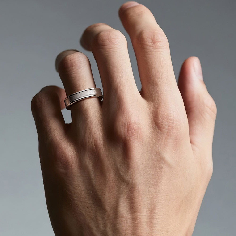 6mm Brushed Finish Men's Wedding Band - Comfort Fit Tungsten Carbide Ring for Grooms, Anniversary & Promise - Perfect for Everyday Wear & Special Occasions