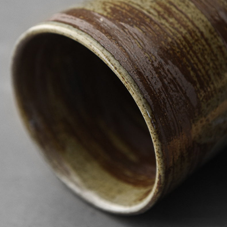 Vintage Japanese Ceramic Mug with Wooden Handle - Handcrafted Tea & Coffee Cup for Home, Office, and Gifts