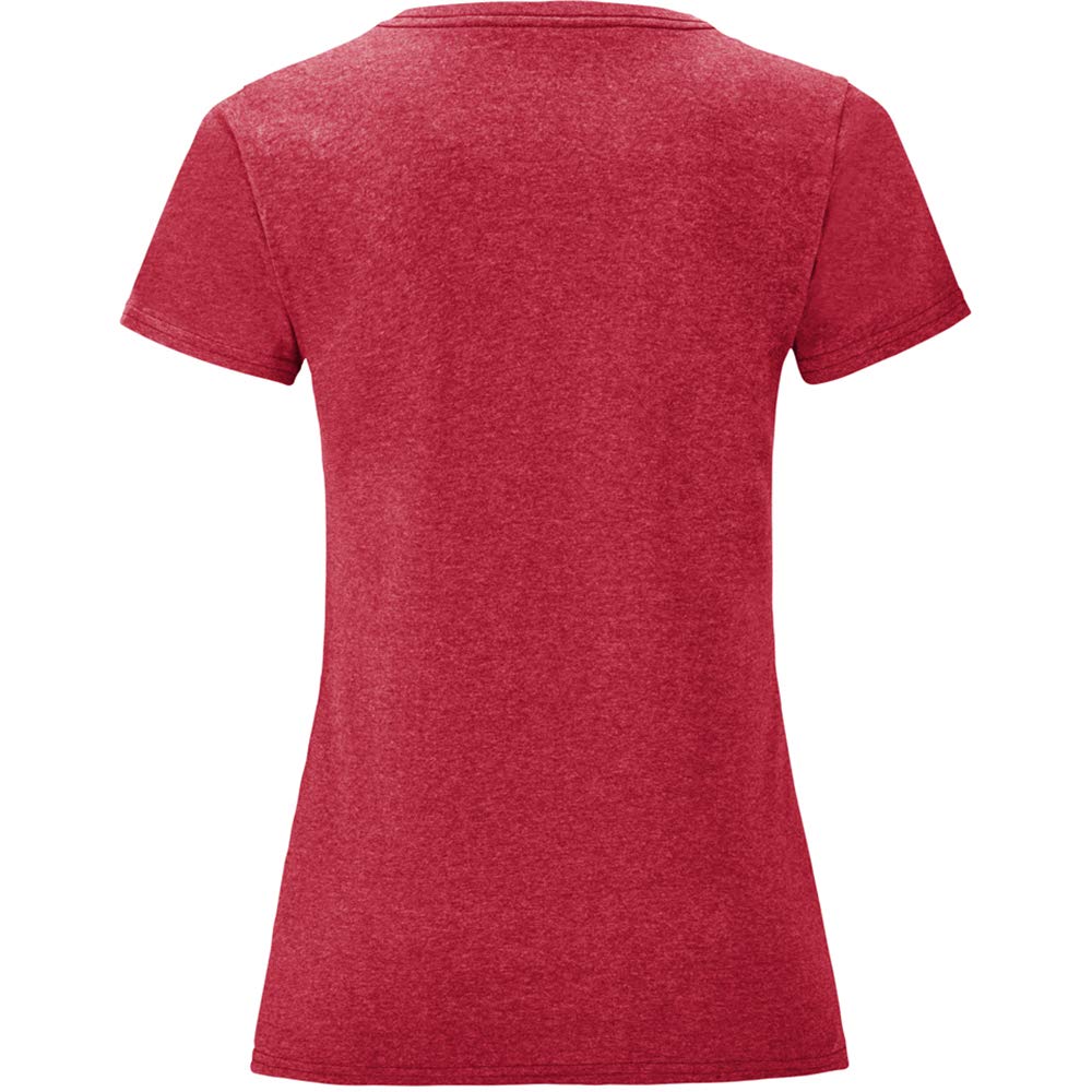 Fruit of the Loom Women's Iconic Comfort Soft Cotton T-Shirt - Heather Red - XS - Casual Wear, Lounge, Everyday Outfits