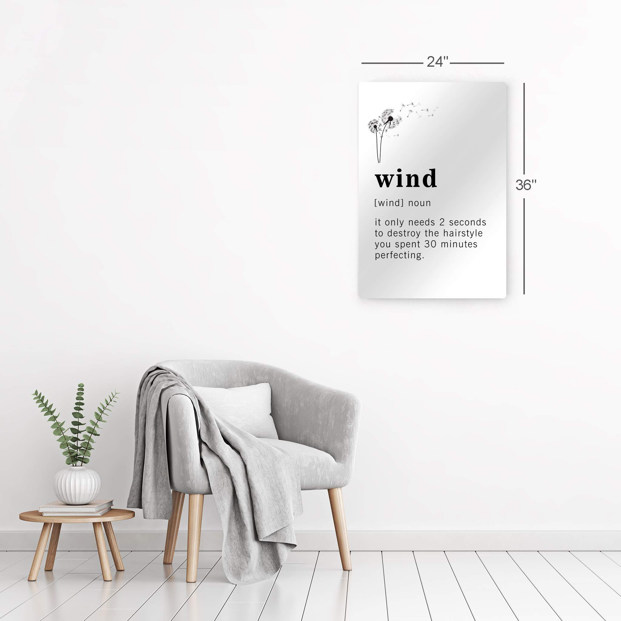 Funny Noun Dictionary Definition of Wind Metal Print - Inspirational Quote Wall Art for Office, Living Room, Bedroom & Bathroom - Ready to Hang Home Decor (40x30 Inches, Made in USA) - Perfect for Gifts, Housewarming & Adding Humor to Your Space
