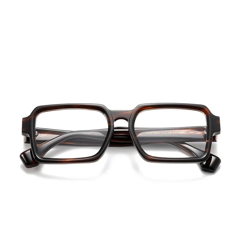 Aror Men's Full Rim Polygon Square Acetate Eyeglasses Frame 19578 - Stylish & Durable Eyewear for Work, Reading & Fashion