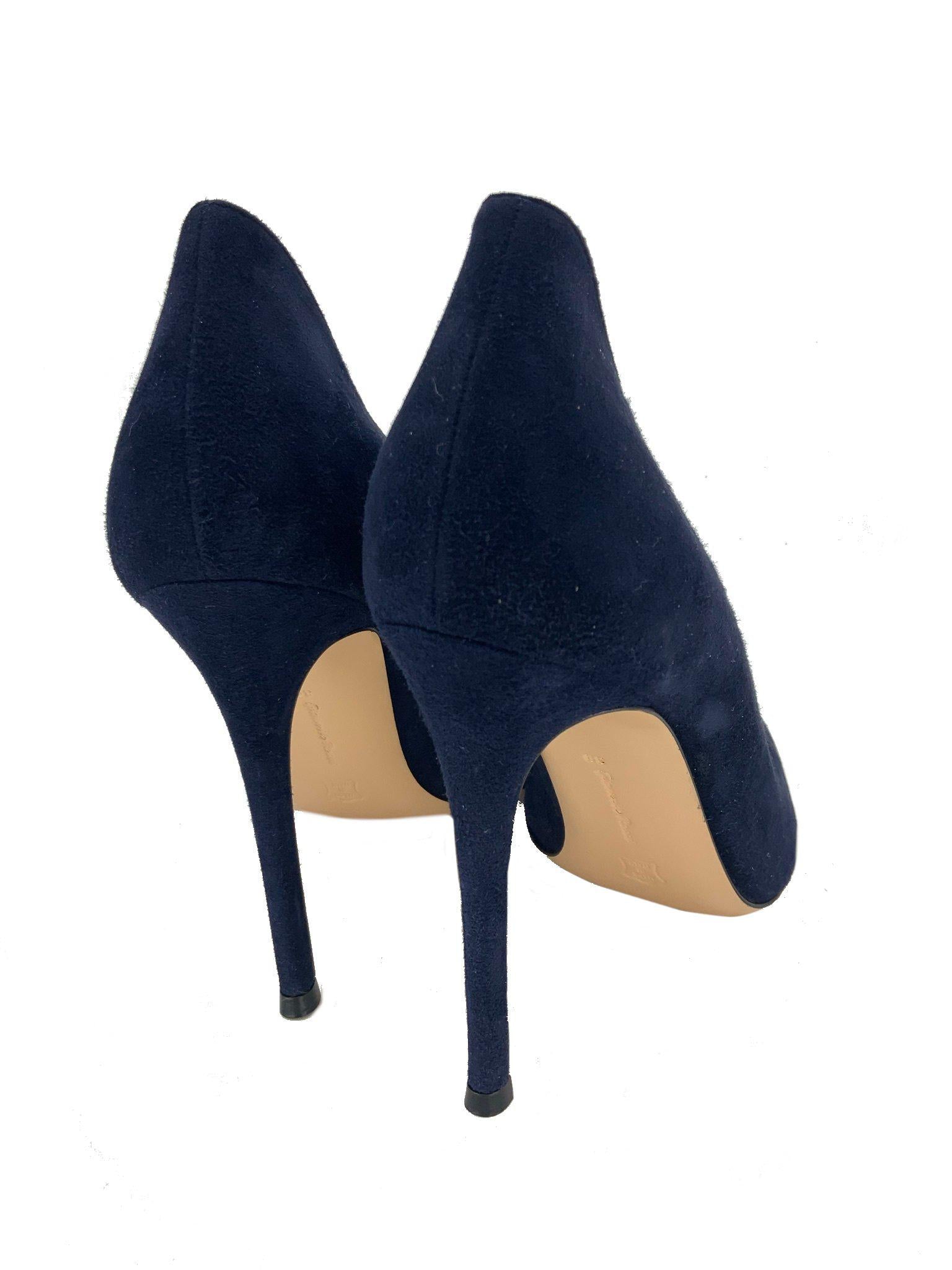 Gianvito Rossi Women's Suede Pointed Toe High Heel Pumps Size 9 US - Elegant Dress Shoes for Work, Party & Special Occasions