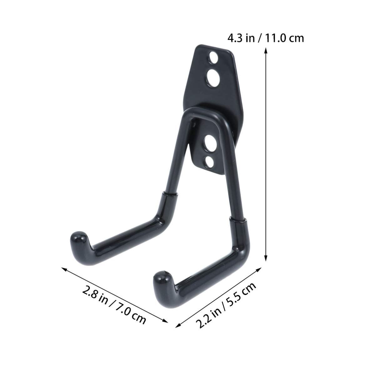 2 Pack Heavy Duty Black Wall Hooks for Handbags, Purses, Totes, Coats & Brooms - Durable Garage Storage Hangers for Bikes, Tools & Home Organization (Wall Mount)