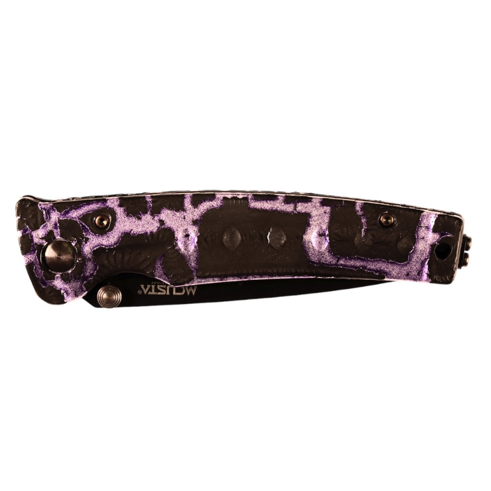 VG-10 Core San Mai Limited Edition Katana Folding Knife - Violet/Black Blade for Outdoor, Camping & EDC Collection