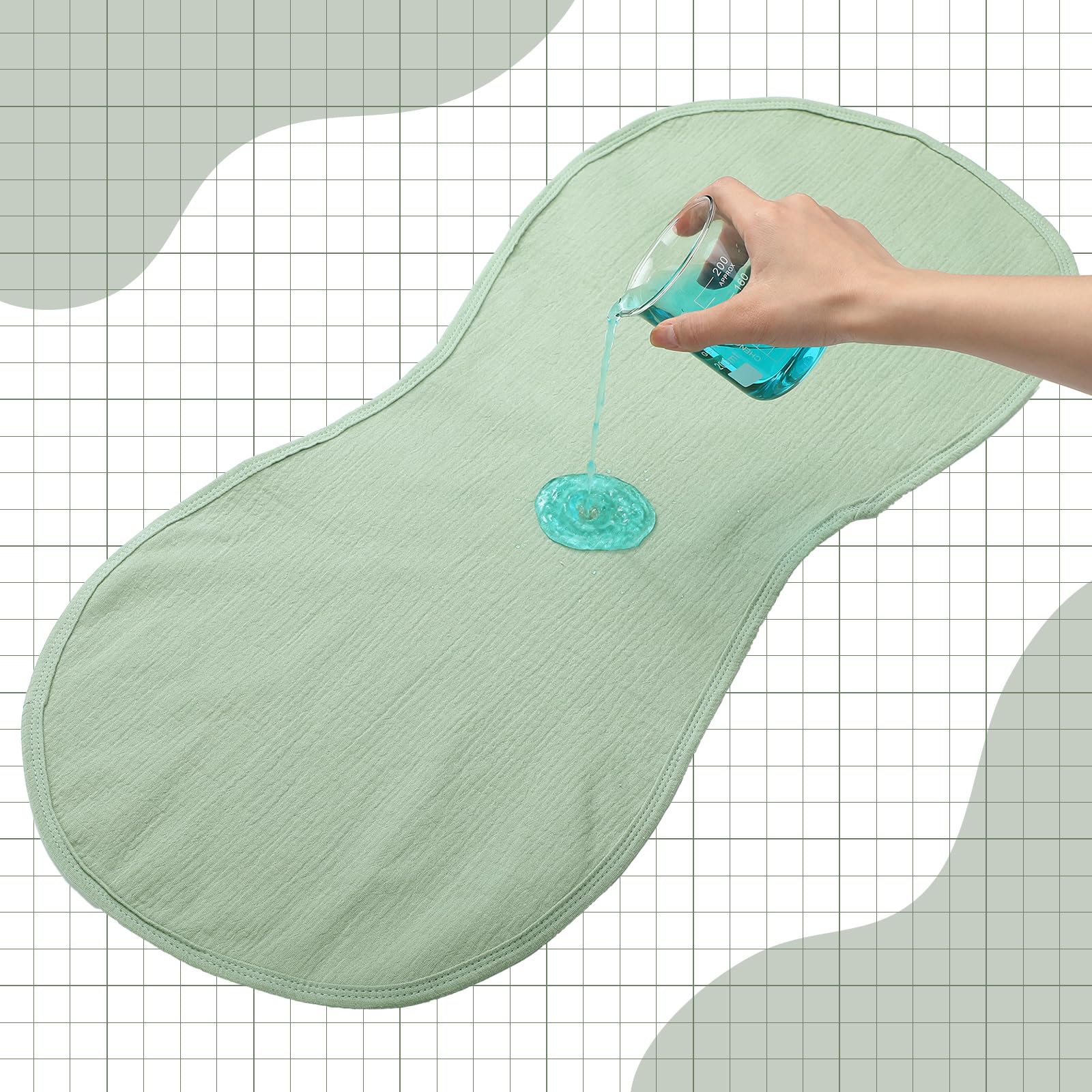 3 Pack Organic Cotton Peanut Changing Pad Liners - Waterproof, Washable & Reusable Diaper Mats for Babies | Fits Peanut Shape Changing Pads | Soft & Warm for Baby's Back | Perfect for Nursery, Travel & Diaper Changes (Fresh Style)