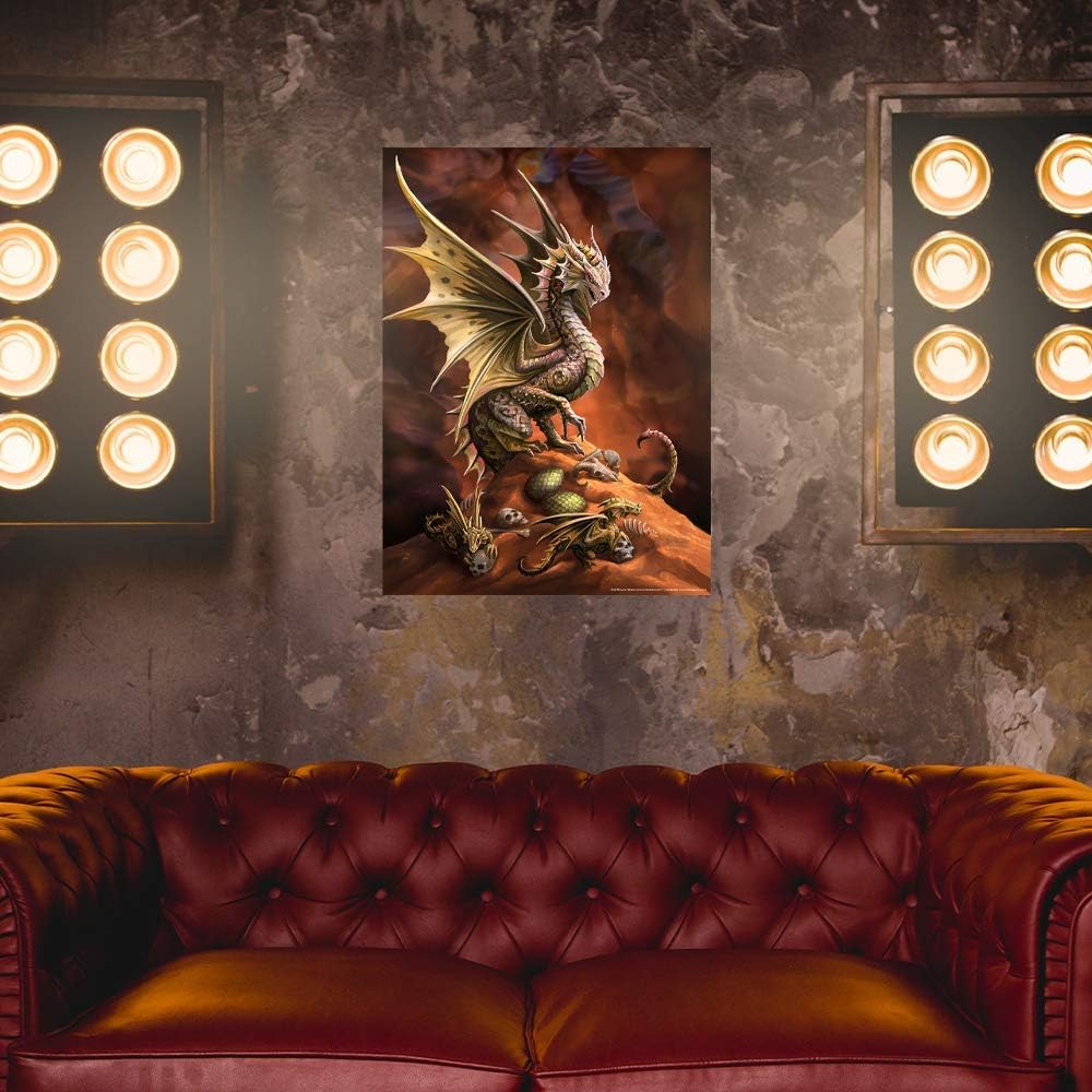 Anne Stokes Desert Dragon Wall Poster - Officially Licensed Home Decor Art for Living Room, Bedroom & Kitchen | Fantasy Themed Wall Art for Gothic & Medieval Style Interior Design