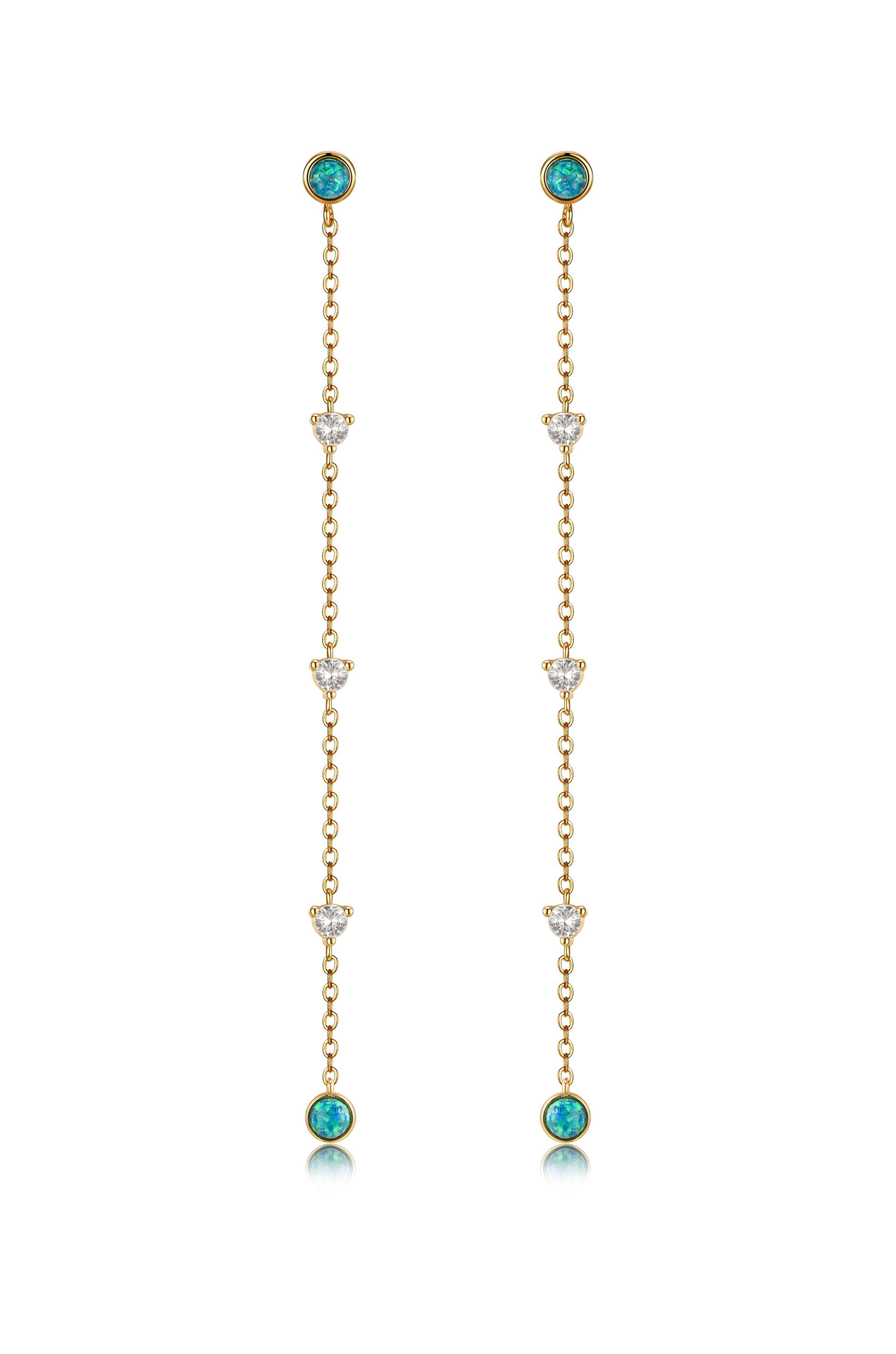 Elegant Green Kyocera Opal Drop Earrings for Women | Dainty Handmade Jewelry Gift | Perfect for Weddings, Parties & Special Occasions