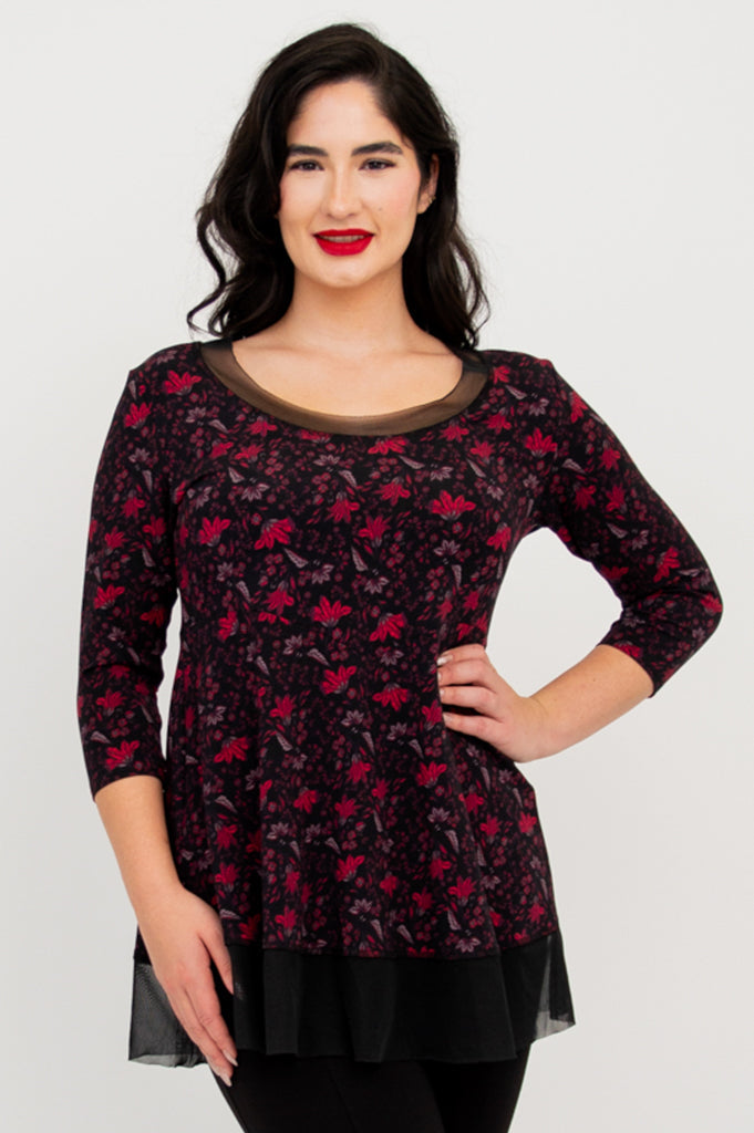 Flora Top - Red Life Bamboo Women's Shirt | Eco-Friendly & Comfortable Casual Wear for Summer Outfits & Beach Vacations