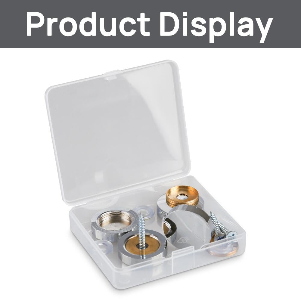 Decorative Solid Brass Mirror Screws with Silver Caps - 25mm (4 Pack) - Perfect for Framing, Hanging Mirrors, and DIY Home Decor Projects