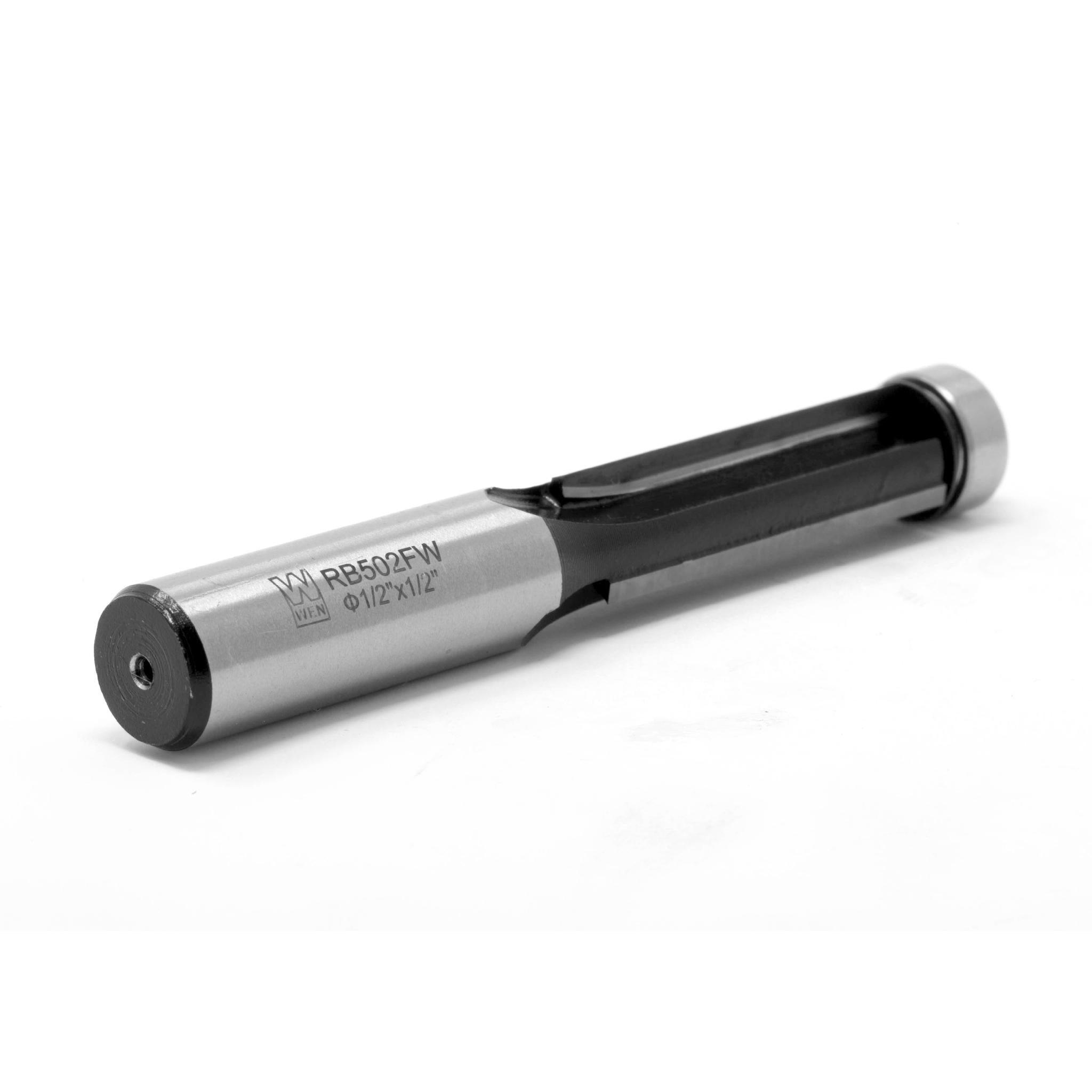WEN RB502FW 1/2 Inch Flush Trim 3 Wing Carbide Tipped Router Bit with 1/2 Inch Shank - Perfect for Woodworking, Cabinet Making, and DIY Projects