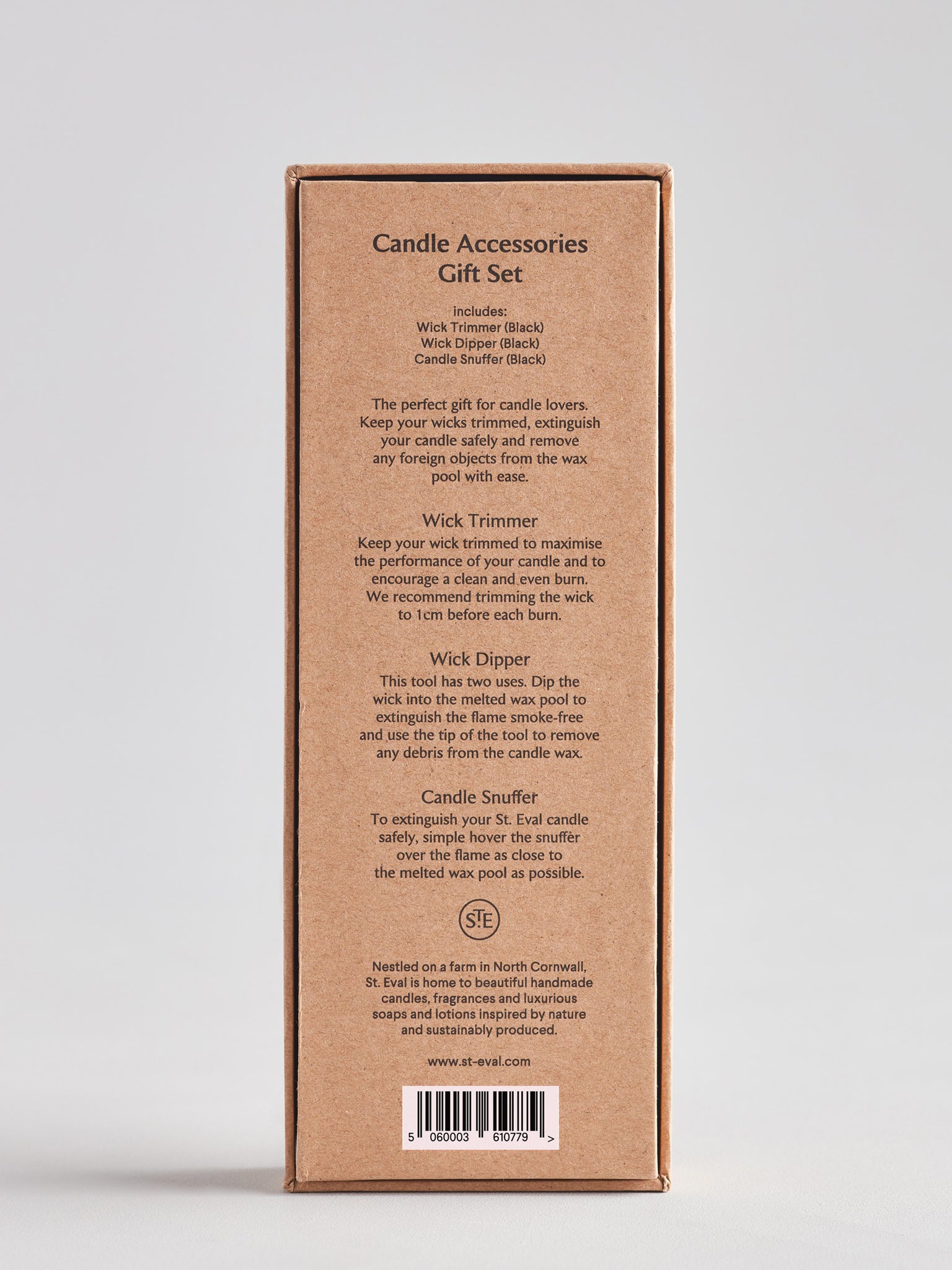 Premium Black Matte Candle Accessories Set by St Eval - Wick Trimmers, Snuffer & Candle Tools for Home Decor, Gifts & Relaxation